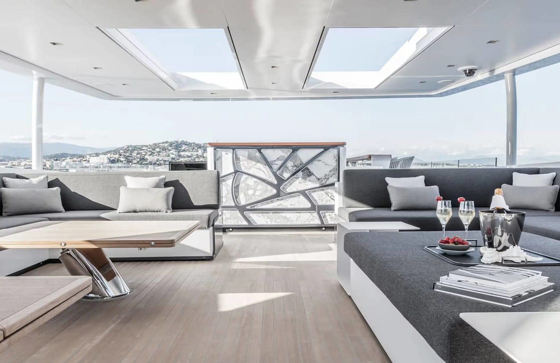 An image of Severin’s yacht