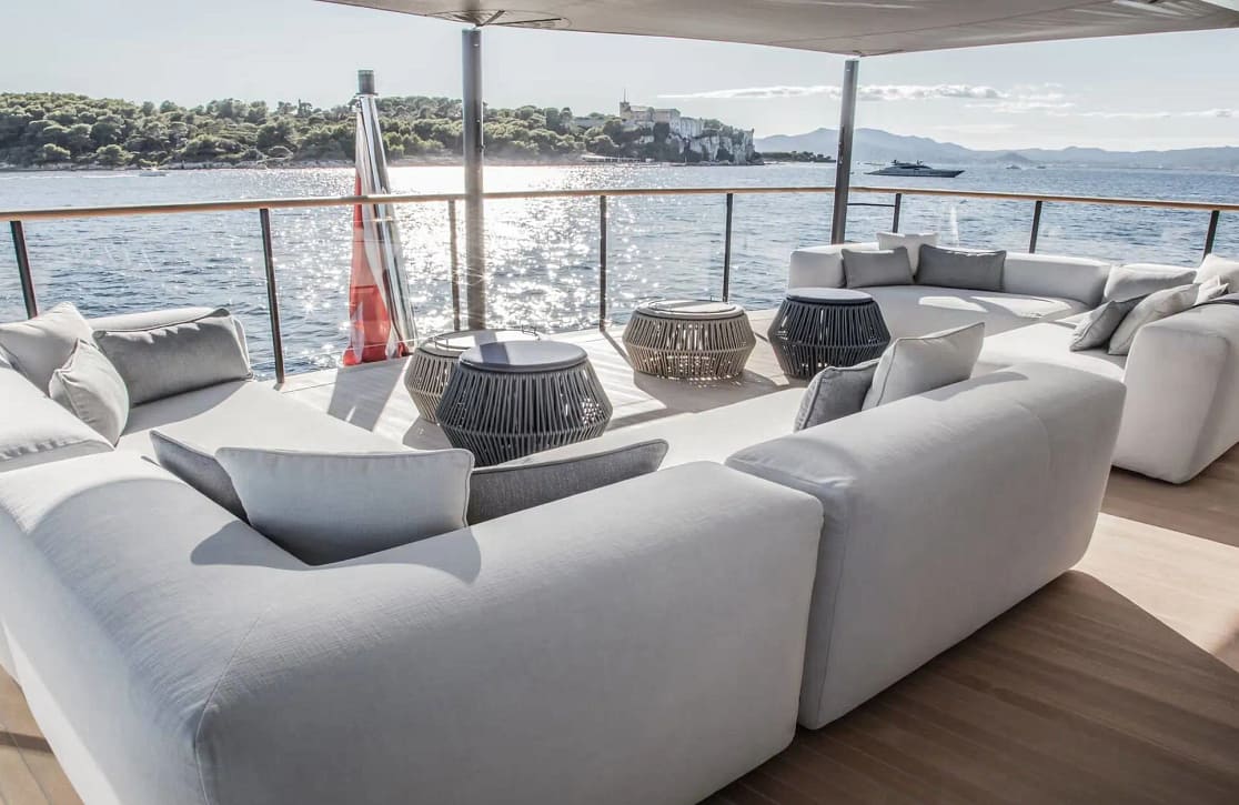 An image of Severin’s yacht