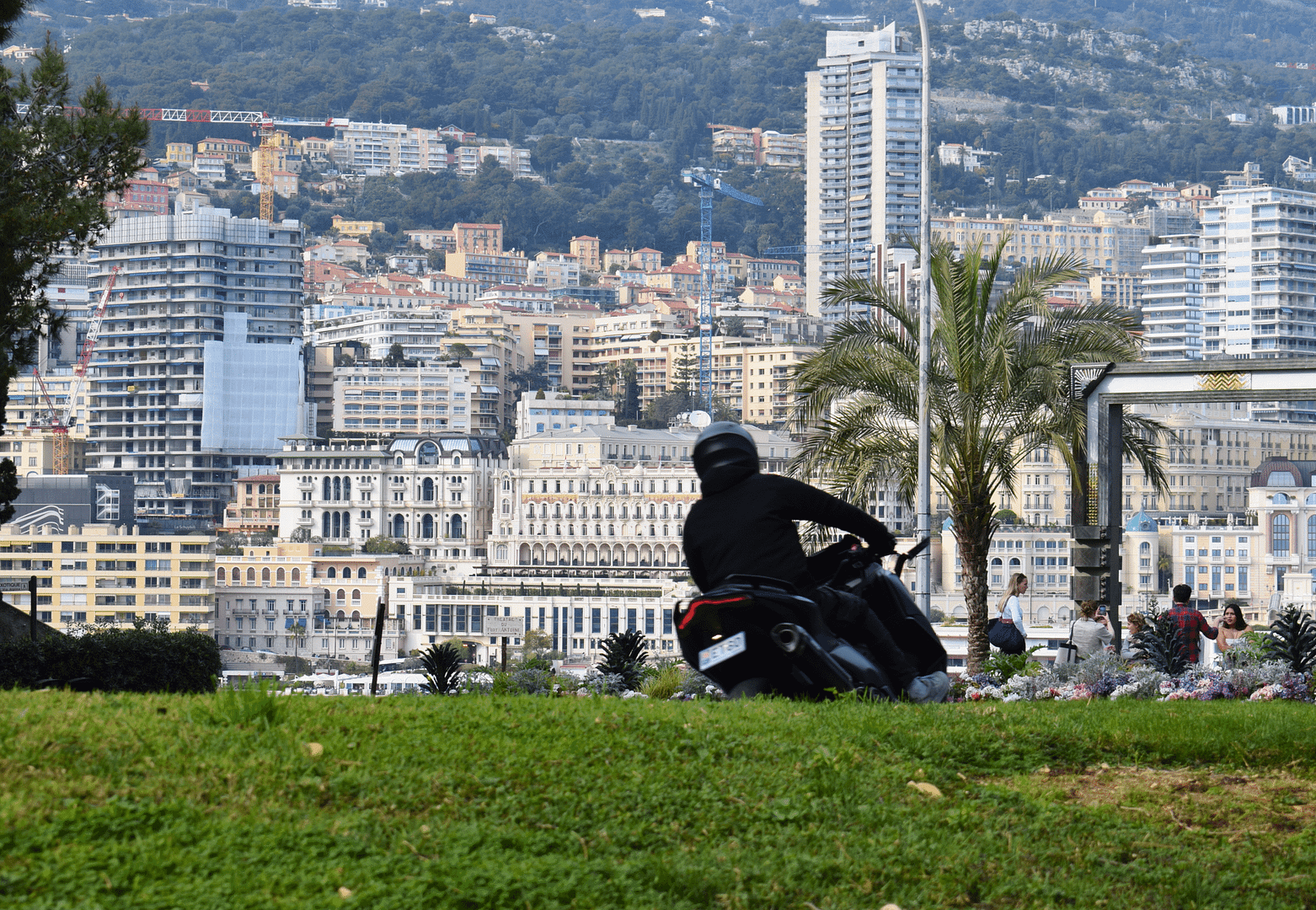 motorcycle driving along the streets in Monaco