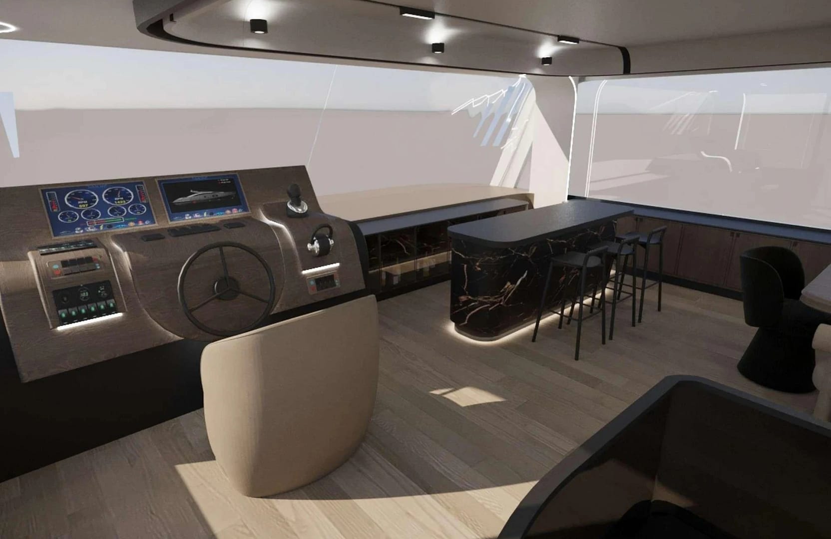 A preview of interior Bridge driving area